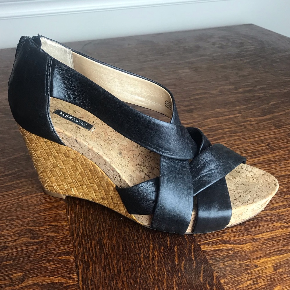 Alex Marie black wedge sandals